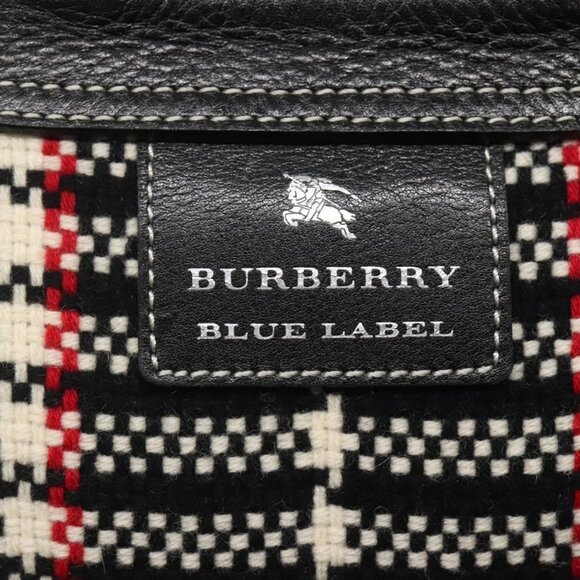 BURBERRY Nova Check Blue Label Hand Bag Wool Black - Picture 9 of 15